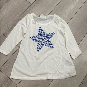 Abercrombie & Fitch Kids White Long Sleeve with Blue Moose Star